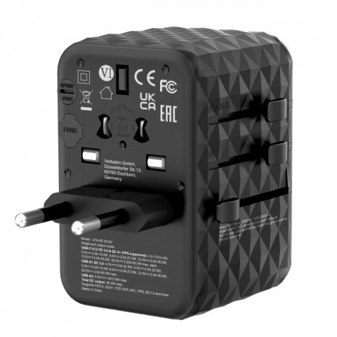 Adapter podróżny UTA-05 32120 ładowarka GaN 65W 180 krajów, 2x USB-C, 2x USB-A, PD 65W, QC 4+ Adapter podróżny UTA-05 32120 ładowarka GaN 65W 180 krajów, 2x USB-C, 2x USB-A, PD 65W, QC 4+