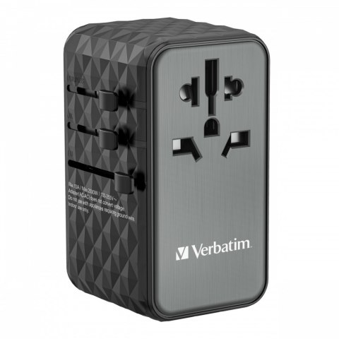 Adapter podróżny UTA-06 32121 ładowarka GaN PD 100W, QC 4+, 2x USB-C, 2x USB-A, 180 krajów