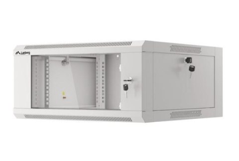 Szafa instalacyjna rack wisząca 19 cali 4U 600 szara drzwi szkalne (złożona)