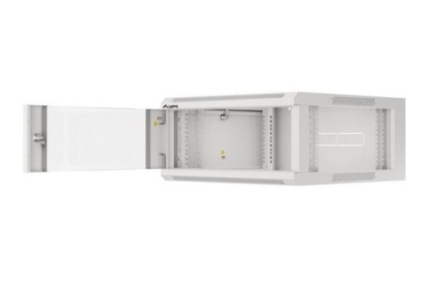 Szafa instalacyjna rack wisząca 19 cali 4U 600 szara drzwi szkalne (złożona)