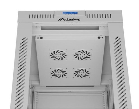 Szafa stojąca rack 19'' 42U 600x800 szara drzwi szklane flack pack