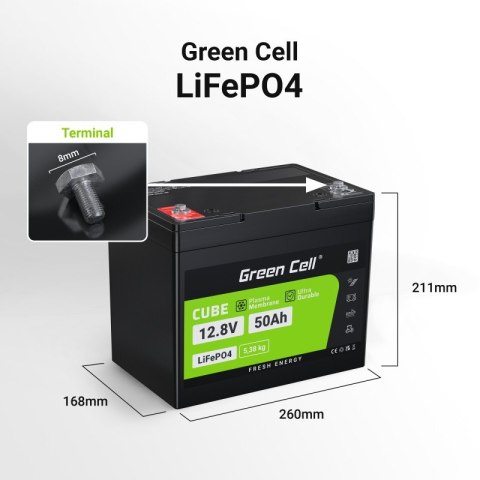 Akumulator CUBE LiFePO4 50Ah 12V/12.8V 640Wh