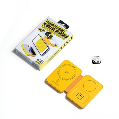 Ładowarka bezprzewodowa 3w1 z MagSafe do iPhone, Apple Watch i AirPods + lusterko (Żółta) Ładowarka bezprzewodowa 3w1 z MagSafe do iPhone, Apple Watch i AirPods + lusterko (Żółta)