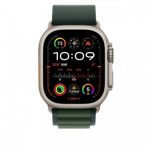 Opaska Alpine w kolorze ciemnozielonym do koperty 49 mm - rozmiar M - elementy z tytanu w kolorze naturalnym Opaska Alpine w kolorze ciemnozielonym do koperty 49 mm - rozmiar M - elementy z tytanu w kolorze naturalnym