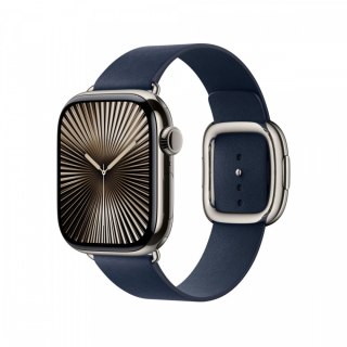 Pasek w kolorze głębinowego błękitu z klamrą nowoczesną do koperty 42 mm - rozmiar L