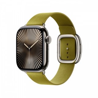 Pasek w kolorze zieleni Chartreuse z klamrą nowoczesną do koperty 42 mm - rozmiar M