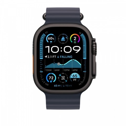 Pasek Ocean w kolorze granatu do koperty 49 mm elementy z tytanu w kolorze czarnym