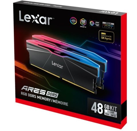 Pamięć do PC DDR5 ARES RGB 48GB(2*24GB)/8000 czarna Pamięć do PC DDR5 ARES RGB 48GB(2*24GB)/8000 czarna