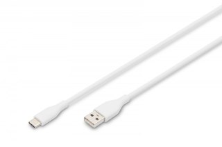 Kabel połączeniowy silikonowy USB-A - USB-C, USB 2.0 60W, 2m Biały