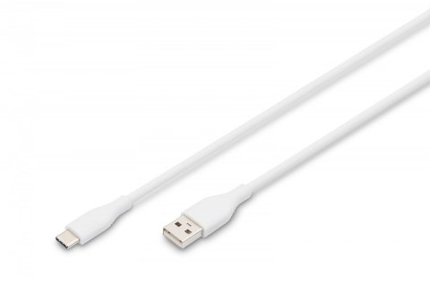 Kabel połączeniowy silikonowy USB-A - USB-C, USB 2.0 60W, 2m Biały