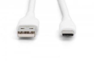 Kabel połączeniowy silikonowy USB-A - USB-C, USB 2.0 60W, 2m Biały
