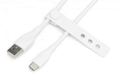 Kabel połączeniowy silikonowy USB-A - USB-C, USB 2.0 60W, 2m Biały