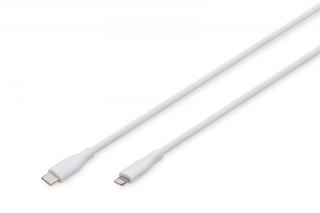 Kabel połączeniowy silikonowy USB-C - Lightning, USB 2.0 60W, certyfikat MFI, 0,5m Biały