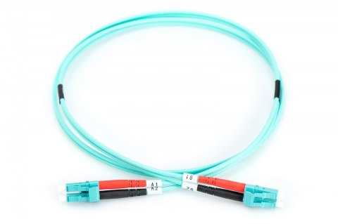 Patch cord światłowodowy FO LC-LC MM 50/125 OM3 duplex LSOH 7m Turkusowy Patch cord światłowodowy FO LC-LC MM 50/125 OM3 duplex LSOH 7m Turkusowy