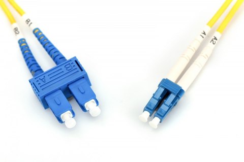 Patch cord światłowodowy FO LC-SC SM 9/125 OS2 duplex LSOH 10m Żółty
