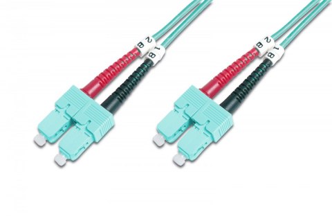 Patch cord światłowodowy FO SC-SC MM 50/125 OM3 duplex LSOH 2m Turkusowy Patch cord światłowodowy FO SC-SC MM 50/125 OM3 duplex LSOH 2m Turkusowy