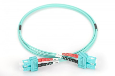 Patch cord światłowodowy FO SC-SC MM 50/125 OM3 duplex LSOH 2m Turkusowy Patch cord światłowodowy FO SC-SC MM 50/125 OM3 duplex LSOH 2m Turkusowy