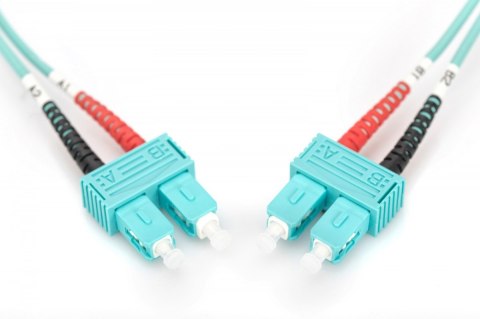 Patch cord światłowodowy FO SC-SC MM 50/125 OM3 duplex LSOH 5m Turkusowy