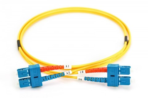 Patch cord światłowodowy FO SC-SC SM 9/125 OS2 duplex LSOH 1m Żółty Patch cord światłowodowy FO SC-SC SM 9/125 OS2 duplex LSOH 1m Żółty