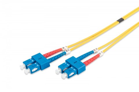 Patch cord światłowodowy FO SC-SC SM 9/125 OS2 duplex LSOH 3m, Żółty Patch cord światłowodowy FO SC-SC SM 9/125 OS2 duplex LSOH 3m, Żółty