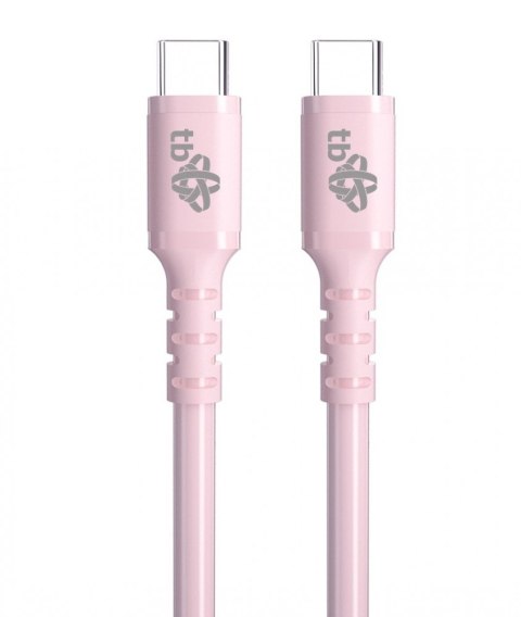 Kabel USB C - USB C 60W żelowy 1m różowy