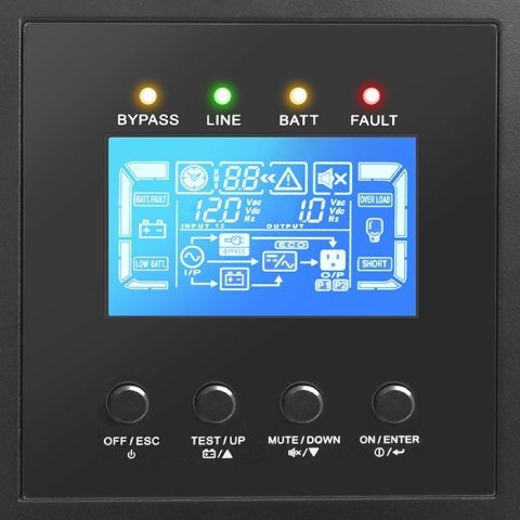 Zasilacz awaryjny UPS 3-fazowy | 20kVA | 20kW | LCD | EPO | USB |Power factor 1.0