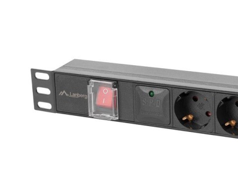 Listwa zasilająca rack PDU 19 cali 1U 16A 5xschuko 2m czarna
