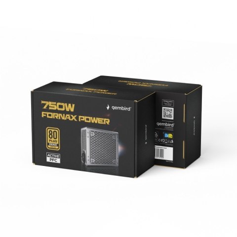 Zasilacz ATX 750W aktywne PFC 12 cm fan 80+Bronze color box
