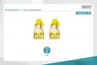 Patch cord S/FTP kat.6A LSOH 0,5m Żółty