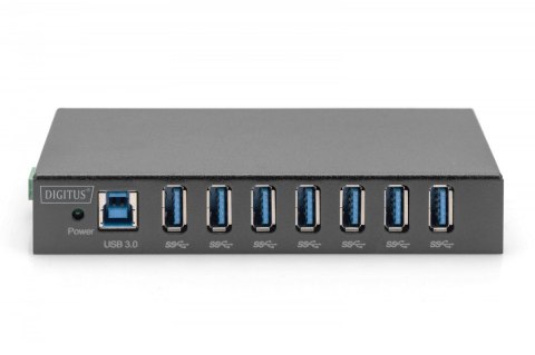 Hub/Koncentrator przemysłowy 7-portowy USB 3.0 SuperSpeed aktywny, metalowa konstrukcja, szyna DIN Hub/Koncentrator przemysłowy 7-portowy USB 3.0 SuperSpeed aktywny, metalowa konstrukcja, szyna DIN