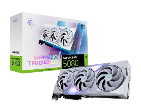 Karta graficzna GeForce RTX 5080 GAMING TRIO OC WHITE 16G GDDR7 256bit Karta graficzna GeForce RTX 5080 GAMING TRIO OC WHITE 16G GDDR7 256bit