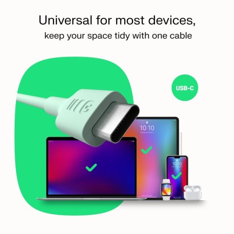 Kabel USB-C-USB-C PowerFlex 100W silikonowy 0.3m biały