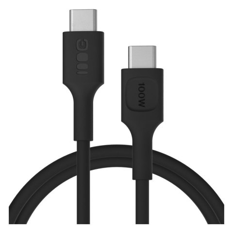 Kabel USB-C-USB-C PowerFlex 100W silikonowy 0.3m czarny Kabel USB-C-USB-C PowerFlex 100W silikonowy 0.3m czarny