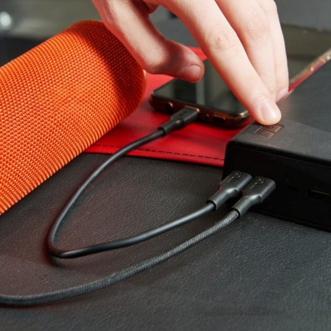 Kabel USB-C-USB-C PowerFlex 100W silikonowy 0.3m czarny Kabel USB-C-USB-C PowerFlex 100W silikonowy 0.3m czarny