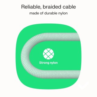Kabel USB-C-USB-C PowerStream 100W oplot 0,3m biały