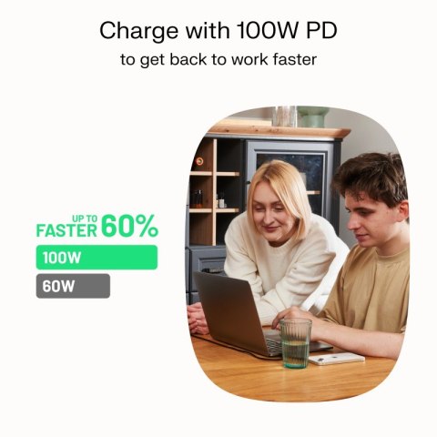 Kabel USB-C-USB-C PowerStream 100W oplot 2m biały