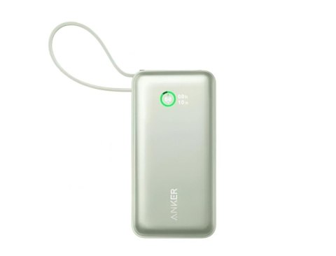 Powerbank 545 NANO 30W 10000mAh z wbudowanym kablem USB-C, zielony Powerbank 545 NANO 30W 10000mAh z wbudowanym kablem USB-C, zielony
