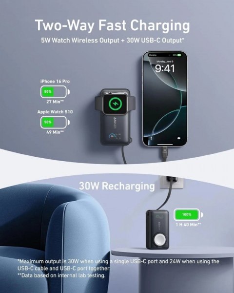 Powerbank Apple Watch MagGo 10000mAh czarny