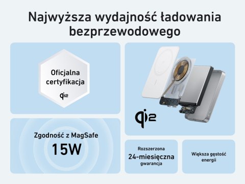 Powerbank indukcyjny MagGo 10000mAh biały Powerbank indukcyjny MagGo 10000mAh biały