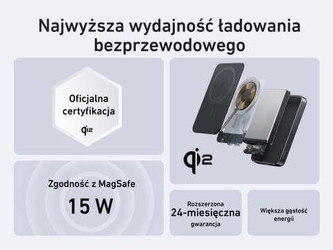 Powerbank indukcyjny MagGo 10000mAh czarny Powerbank indukcyjny MagGo 10000mAh czarny