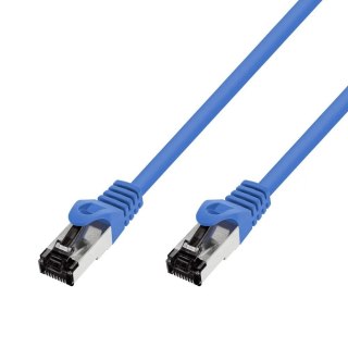 Patchcord kat.8.1 S/FTP 40G miedź kabel sieciowy skrętka 0.5m niebieski
