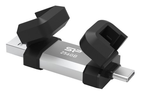 Pendrive C51 256GB USB-A USB-C 200 MB/s srebrny Pendrive C51 256GB USB-A USB-C 200 MB/s srebrny