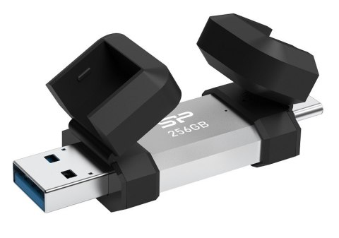 Pendrive C51 256GB USB-A USB-C 200 MB/s srebrny Pendrive C51 256GB USB-A USB-C 200 MB/s srebrny