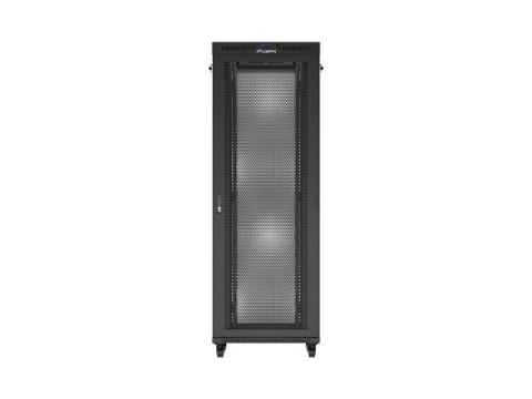 Szafa instalacyjna rack stojąca 19 cali 47U 800x800 drzwi perforowane LCD czarna (Flat pack)