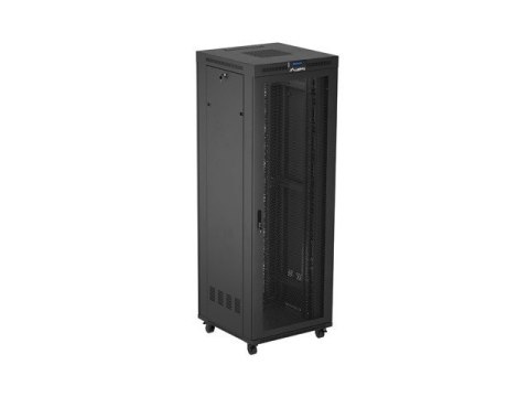 Szafa instalacyjna rack stojąca 19 cali 47U 800x800 drzwi perforowane LCD czarna (Flat pack)