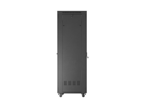 Szafa instalacyjna rack stojąca 19 cali 47U 800x800 drzwi perforowane LCD czarna (Flat pack)