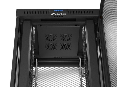 Szafa instalacyjna rack stojąca 19 cali 47U 800x800 drzwi perforowane LCD czarna (Flat pack)