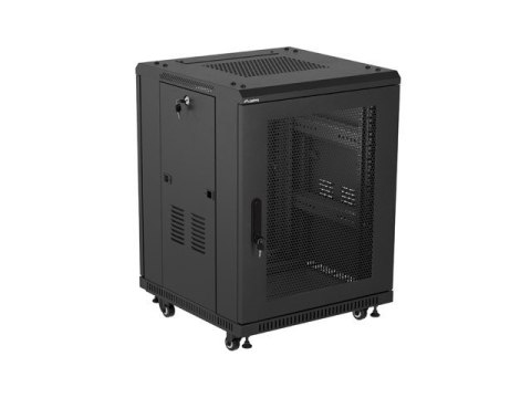 Szafa instalacyjna rack stojąca 19 cali 15U 600x600 drzwi perforowane czarna (Flat pack) Szafa instalacyjna rack stojąca 19 cali 15U 600x600 drzwi perforowane czarna (Flat pack)