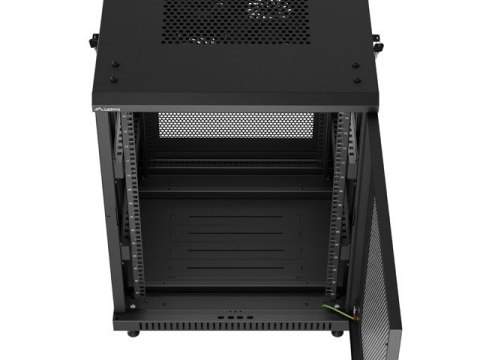 Szafa instalacyjna rack stojąca 19 cali 15U 600x600 drzwi perforowane czarna (Flat pack) Szafa instalacyjna rack stojąca 19 cali 15U 600x600 drzwi perforowane czarna (Flat pack)