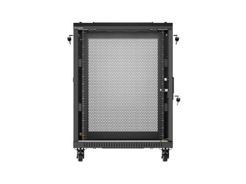 Szafa instalacyjna rack stojąca 19 cali 15U 600x600 drzwi perforowane czarna (Flat pack) Szafa instalacyjna rack stojąca 19 cali 15U 600x600 drzwi perforowane czarna (Flat pack)